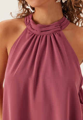 Asymmetric Halter Neck Blouse