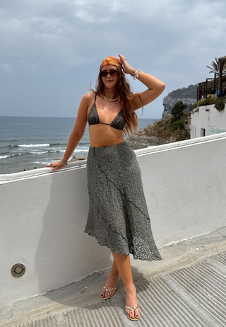 Asymmetric Lace Skirt
