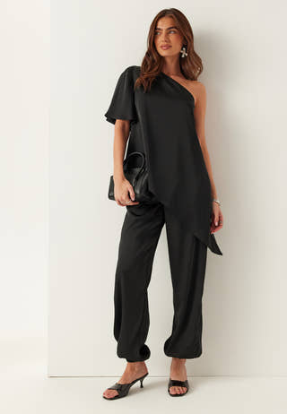 Asymmetric Satin Blouse