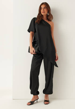 Asymmetric Satin Blouse