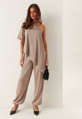 Asymmetric Satin Blouse