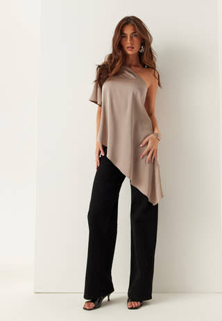 Asymmetric Satin Blouse