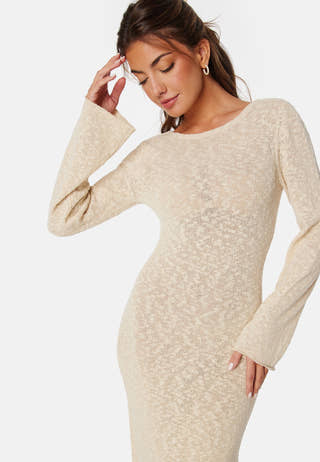 Open Back Fine Knitted Maxi Dress