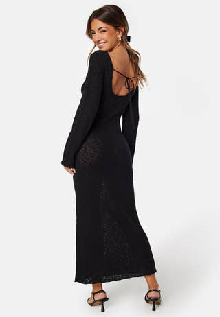 Open Back Fine Knitted Maxi Dress