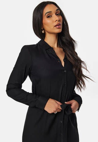 Belted L/S Viscose Shirt Dress