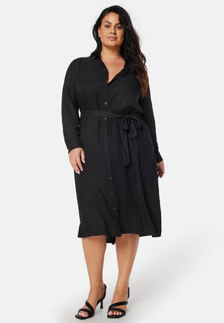 Belted L/S Viscose Shirt Dress
