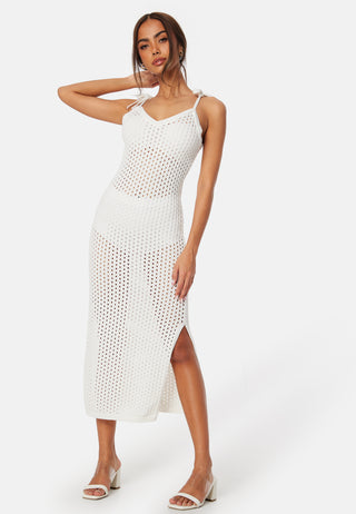 Crochet Knitted Tie Strap Dress