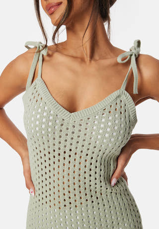 Crochet Knitted Tie Strap Dress