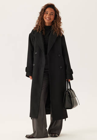 Belted Wool Blend Coat