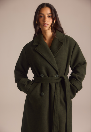 Belted Wool Blend Coat