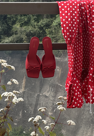 Bow Low heel Strap Sandal