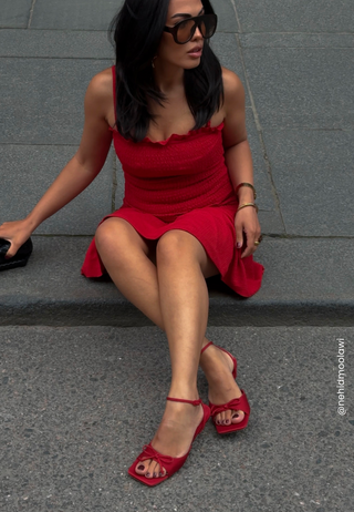 Bow Low Heel Strap Sandal