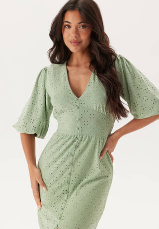 Broderie Anglaise Puff Sleeve Dress