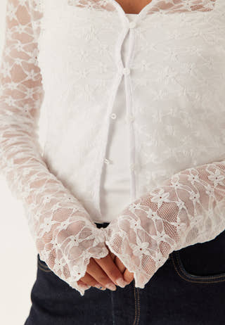 Button Lace Cardigan