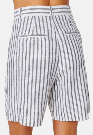 CC linen striped shorts