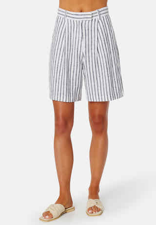 CC linen striped shorts