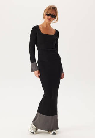 Contrast Rib Knitted Top