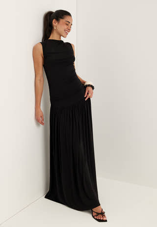 Gathered Side Maxi Dress