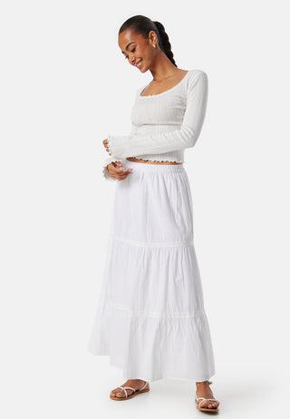 Cotton Maxi Flounce Skirt