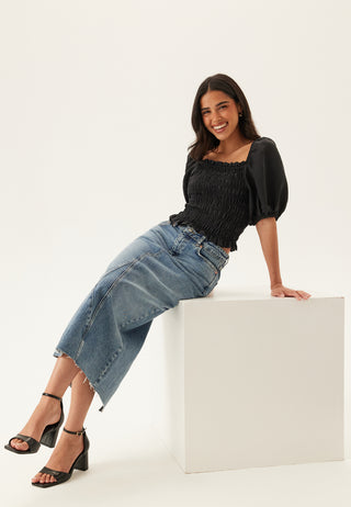 Denim Midi Skirt