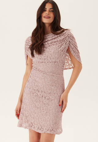 Drapy Cape Lace Dress