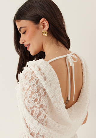 Drapy Cape Lace Dress