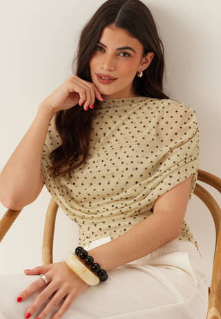 Drapy Mesh Cape Top