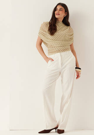 Drapy Mesh Cape Top