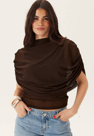 Drapy Mesh Cape Top