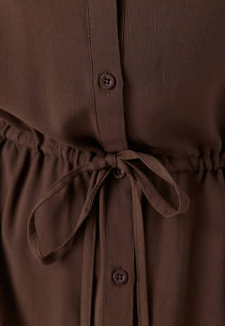 Drawstring Viscose Shirt Dress