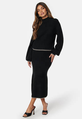 Contrast Edge Knitted Skirt