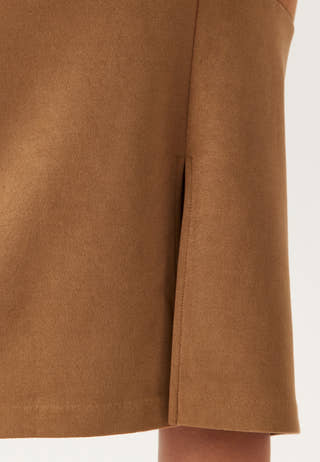Faux Suede Midi Skirt