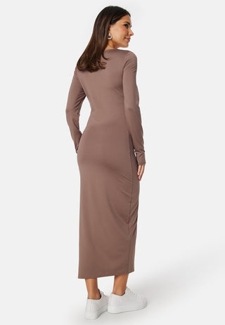 Square Neck L/S Slit Dress