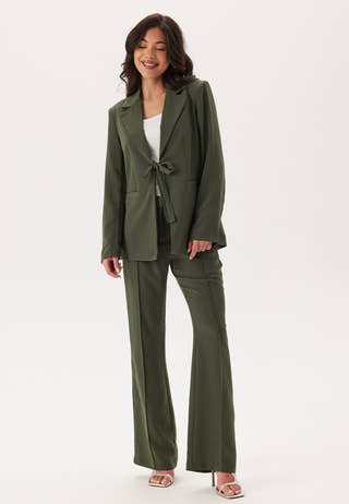 Flared Structured Suit Trousers