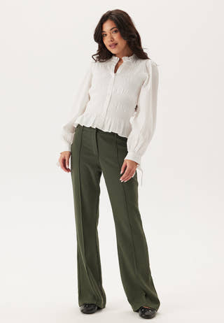 Flared Structured Suit Trousers