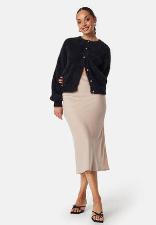 Fluffy Knitted Pearl Cardigan