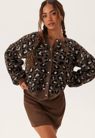 Fluffy Knitted Pearl Cardigan