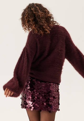 Fluffy Knitted Pearl Cardigan