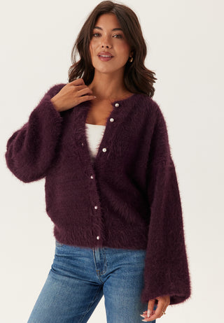 Fluffy Knitted Pearl Cardigan