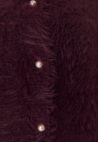 Fluffy Knitted Pearl Cardigan