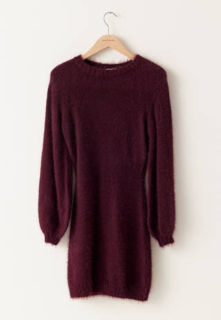 Fluffy Knitted Short Dress