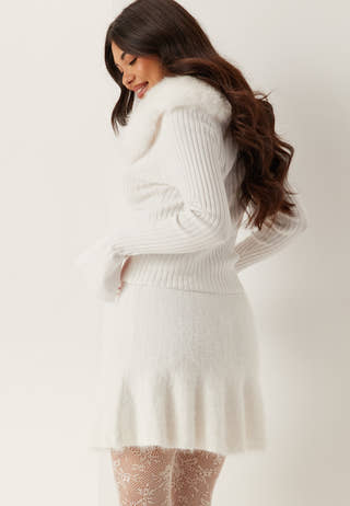 Fluffy Knitted Short Skirt