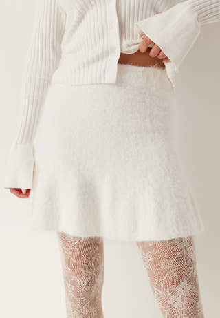 Fluffy Knitted Short Skirt