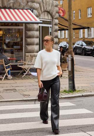 Fluffy Knitted Short Sleeve Sweater