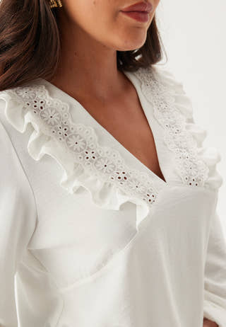 Frill Detail Puff Sleeve Blouse