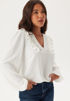Frill Detail Puff Sleeve Blouse