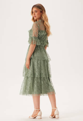 Frill Lace Midi  Dress