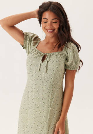 Front Tie Long Viscose Dress
