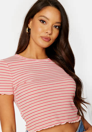 Hallie striped rib top