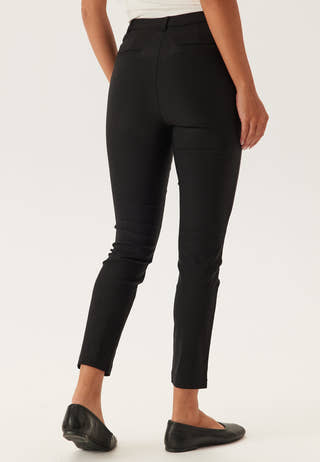 High Waist Stretchy Cropped Slit Trousers
